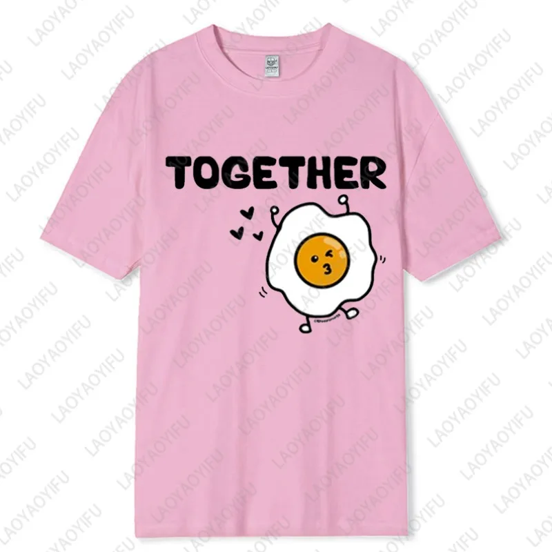 Pareja mejor juntos tocino y huevo Día de San Valentín Camiseta de algodón hombres señoras Unisex regalo perfecto ropa creativa para amantes