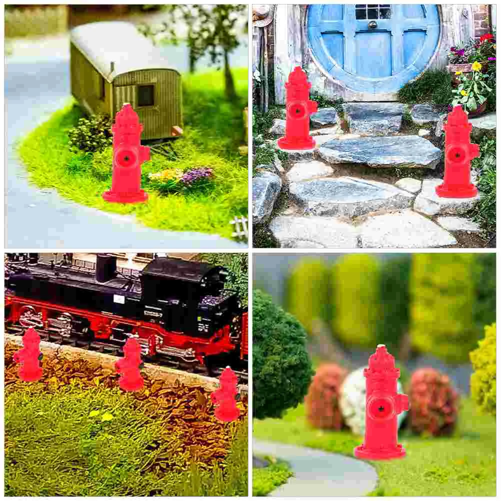 12 Pcs Micro Landscape Model Small Fire Hydrant Decor Miniature Simulated Traffic Sign Resin