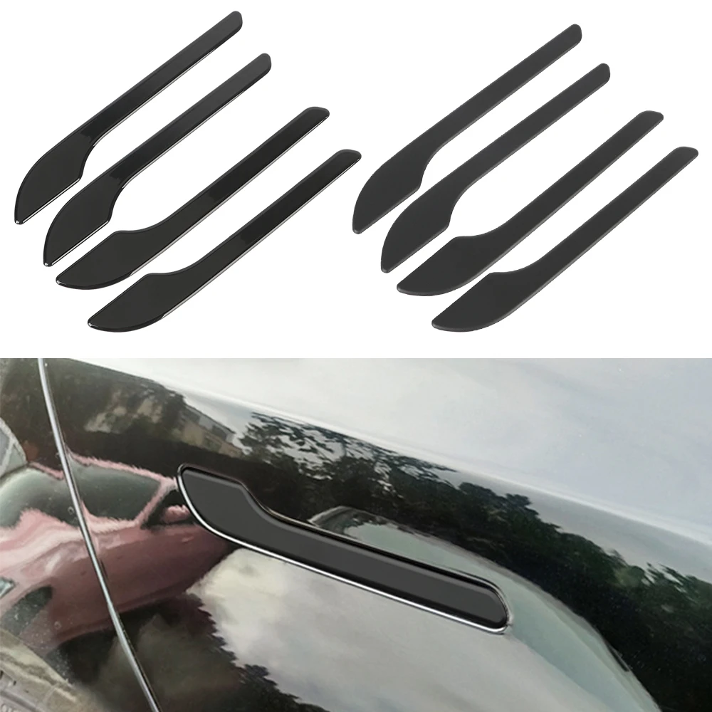 YOSOLO Car Door Handle Wrap Cover Decorative Stickers 4Pcs/Set Anti-scratch For Tesla Model 3 Y 2021 ABS Protector Sticker