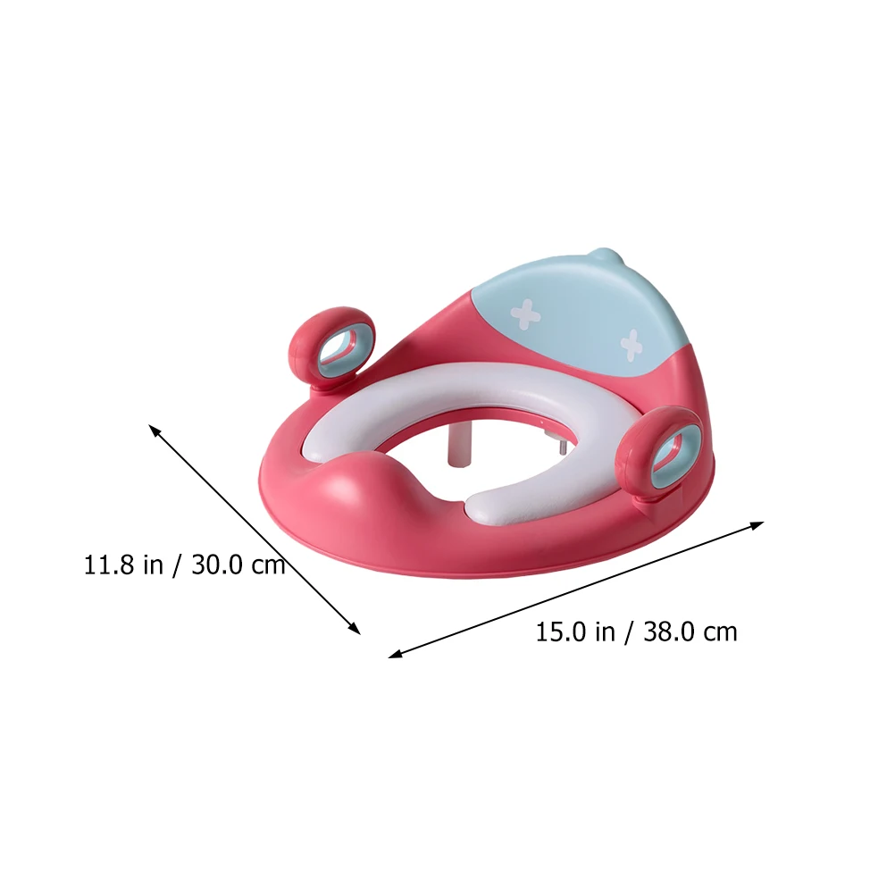 

Children's Toilet Potty Seat Foldable PU Baby Training Strong Anti Splash Safety Handles Backrest Removable Toddler Independent