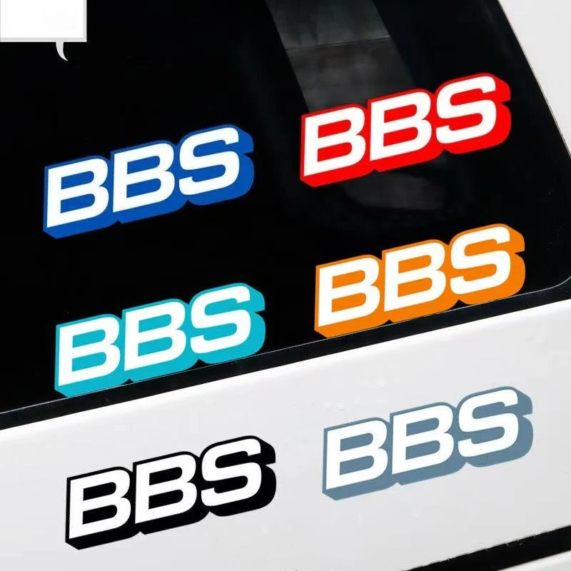 

14X8CM BBS logo car sticker Car Stickers Vinyl Glue Fashion Reflective Car Sticker Laser Black Decoration Auto Accessories