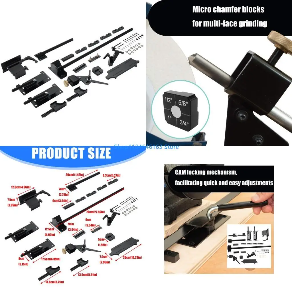 

Strength Aluminum Tool Sharpening Jigs Grind Sharpening System for 8In Grinder For Woodturning Tool Lathes Accessories
