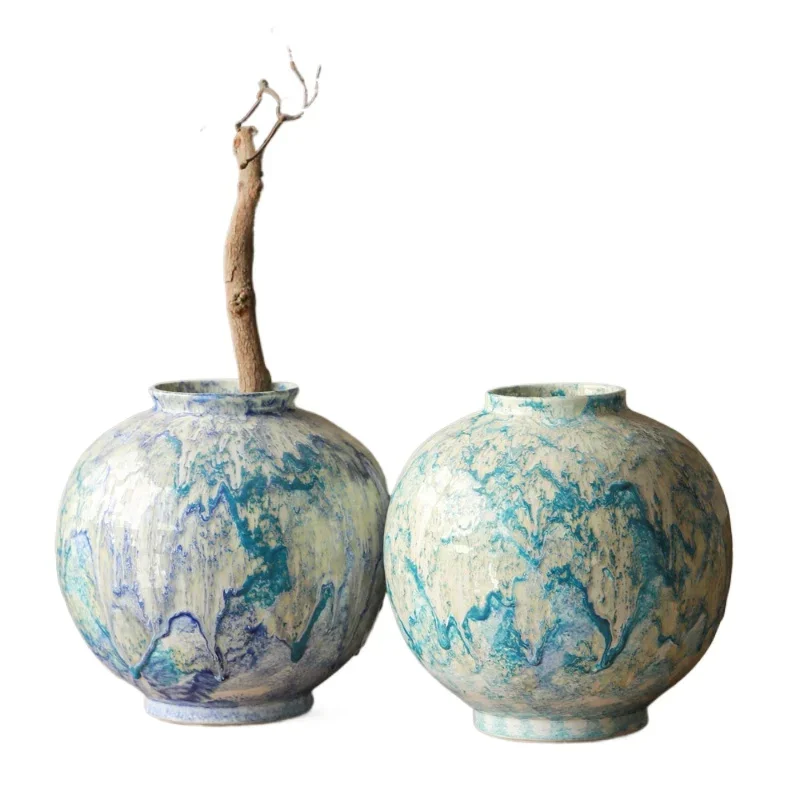 

Jingdezhen simple dream ceramic vase, living room entrance flower arrangement, homestay hotel ornament