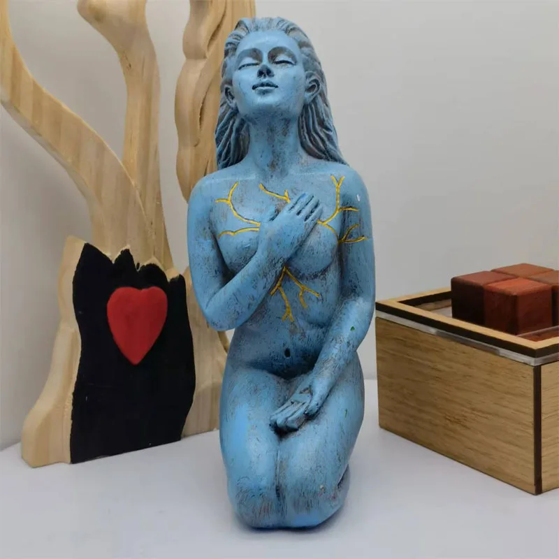 18cm Goddess Sculpture healing Energy  Handcrafted Spiritual Statue Meditation space Collectible Art Decor