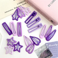 1 Juego de horquillas coloridas con forma de estrella para mujer y niña, pasadores, flequillo lateral sólido, Clip Bb, accesorios para el cabello, nuevo