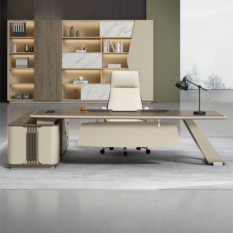 Table President Office Desk Class General Manager Modern Office Desk Fashionable Durable Office Furniture Meja Kantor XYOD
