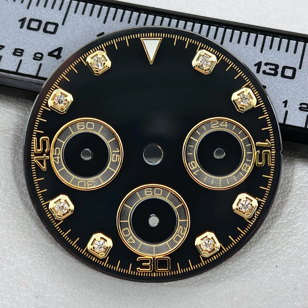 29mm VK63 Dial Luminous Dial Panda Dial Suitable for Daytona 39mm Case Quartz Watch VK63 Movement Watch Replacement Accessories view 4
