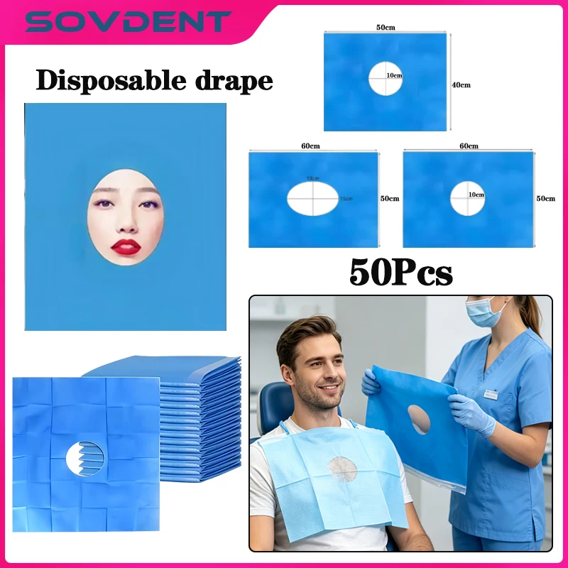 Disposable Dental Surgical Drapes with Hole Sterile Nonwoven Hole Covers, Individually Packaged for Medical & Dental Use