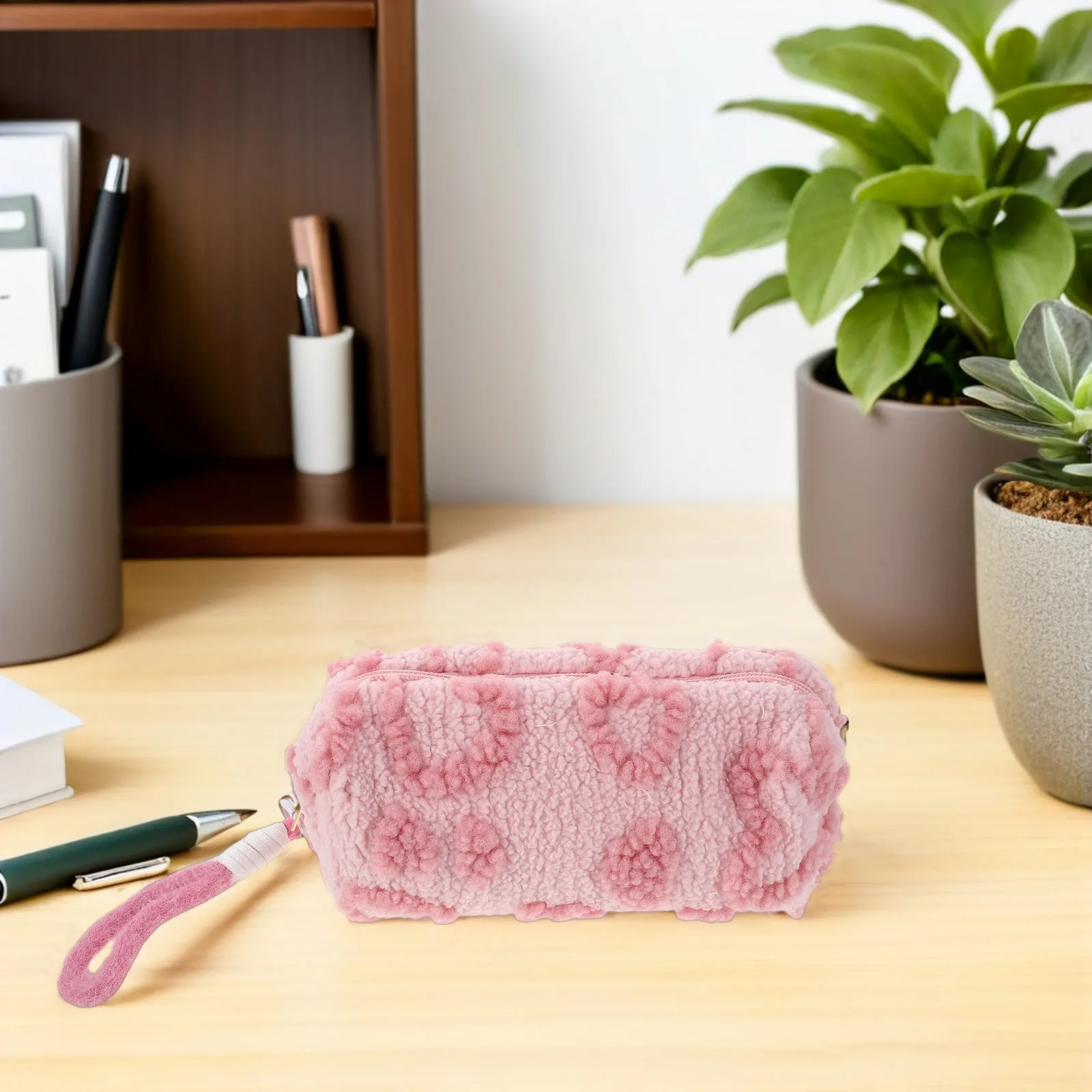 

Heart Pattern Large Capacity Kawaii Pencil Case Stationery Organizer Bag Smooth Zipper for Students Girls Pencil Case