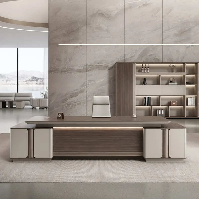 for Light Luxury Boss Desk Office Table and Chair Set Simple Modern Executive Desk for President Supervisor Manager Office