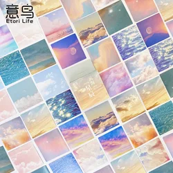 46 PCS Cloudy Sea And Starry Sky Aestheticism Scenery Student DIY Stationery Decoration Stickers Suitable for Photo Albums,Cups