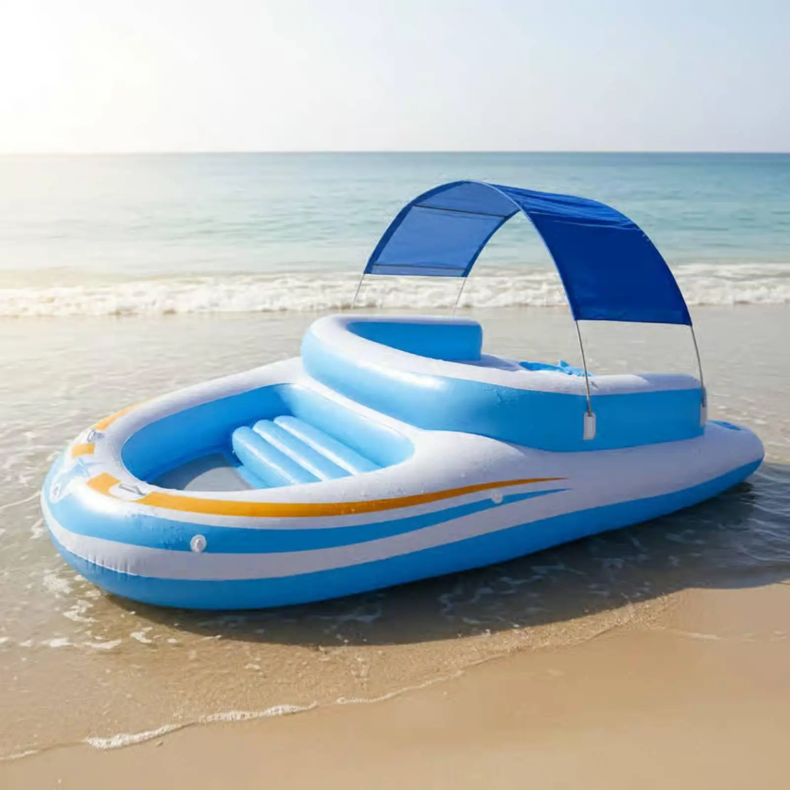 Inflatable Floating Bed Multi Seat PVC Water Raft Boat with Bolsters for Relaxing Pool Lake Activities