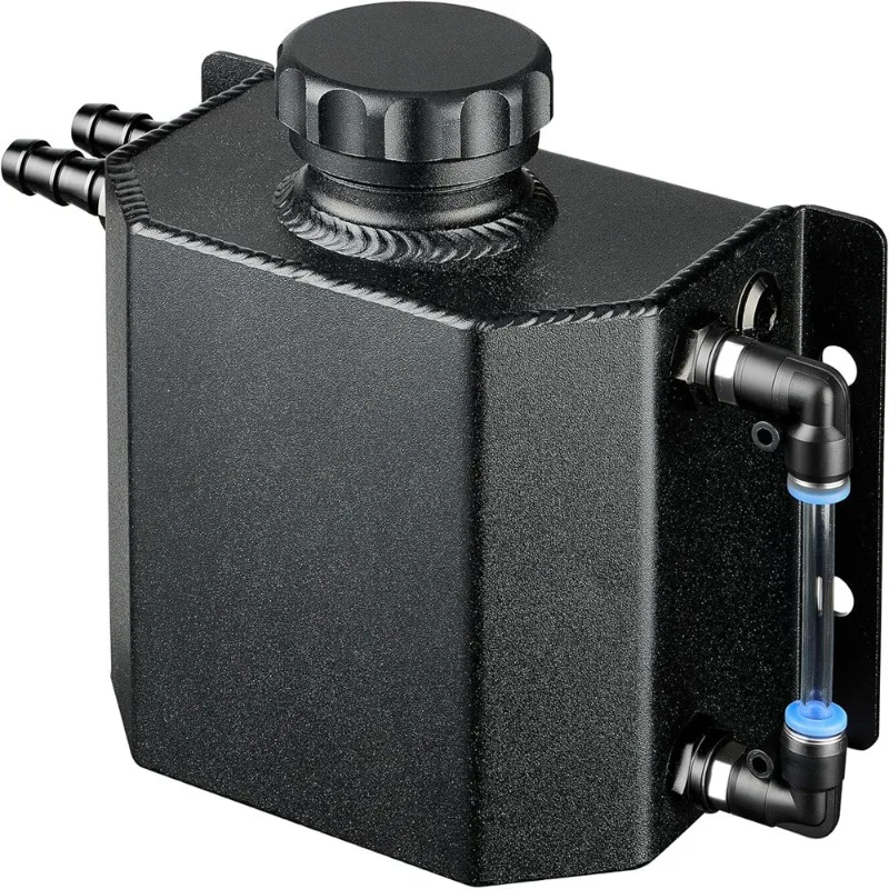 Aluminum Universal 1L 2L Oil Catch Can Reservoir Tank Engine Coolant Radiator Overflow Oil Fuel Tank With Drain Plug Breather