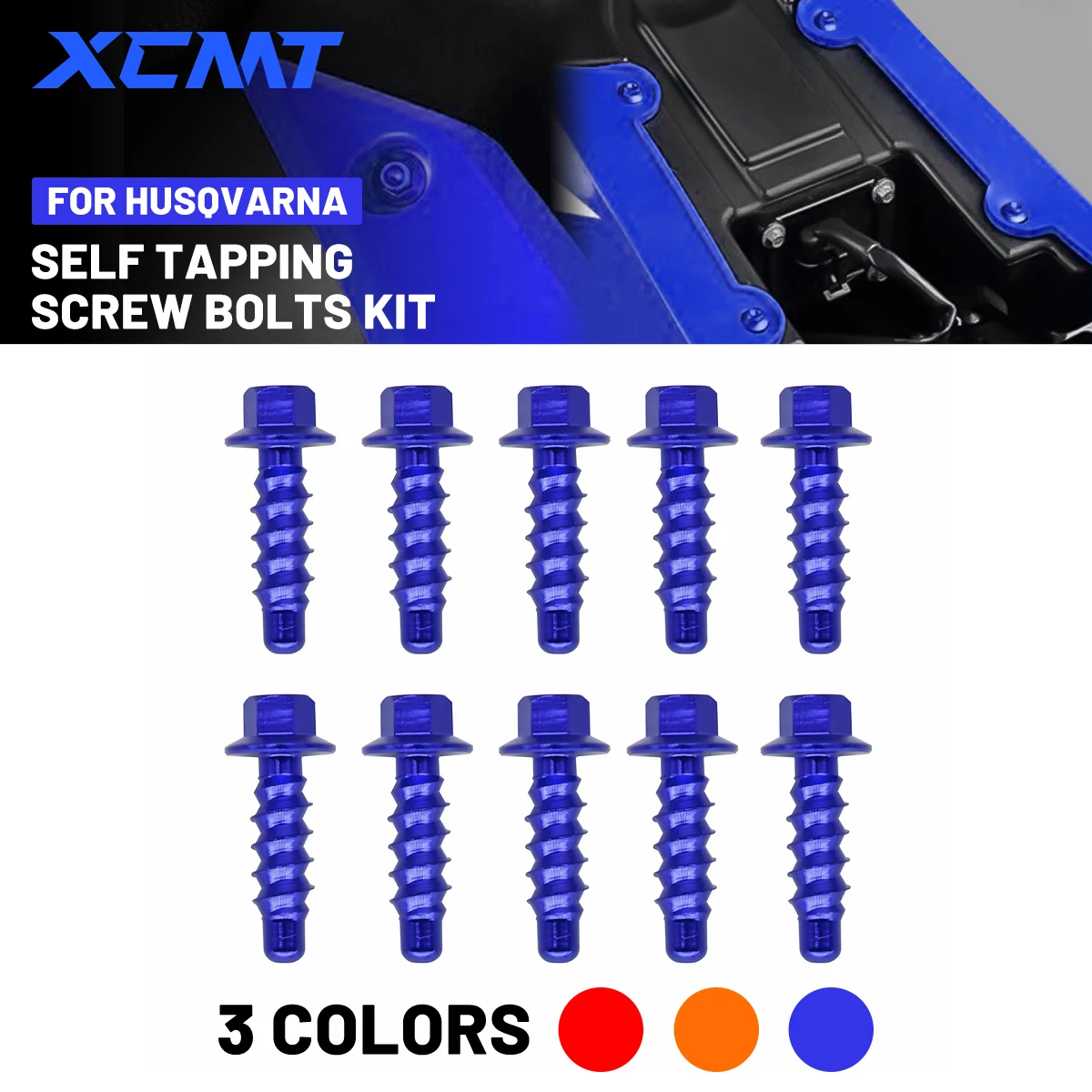 

10Pcs CNC Aluminum Self Tapping Screw Bolts Kit For Husqvarna FE TE FC TC FX TX KTM EXC EXCF XC XCF XCW SX SXF 2004-2024