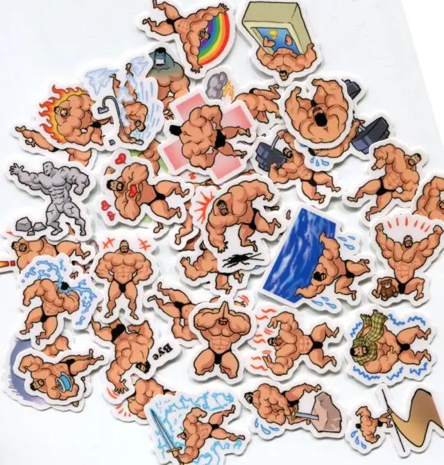 40개/갑 근육맨 Z414 (2-4cm) DIY 배낭 스티커