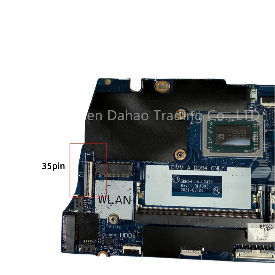 For Dell Inspiron 15 3515 Laptop Motherboard With R5-3450 R5-3500 R7-3700 CPU CN-0MY1PX 04D48M DDR4 GDM54 LA-L245P (35PIN)