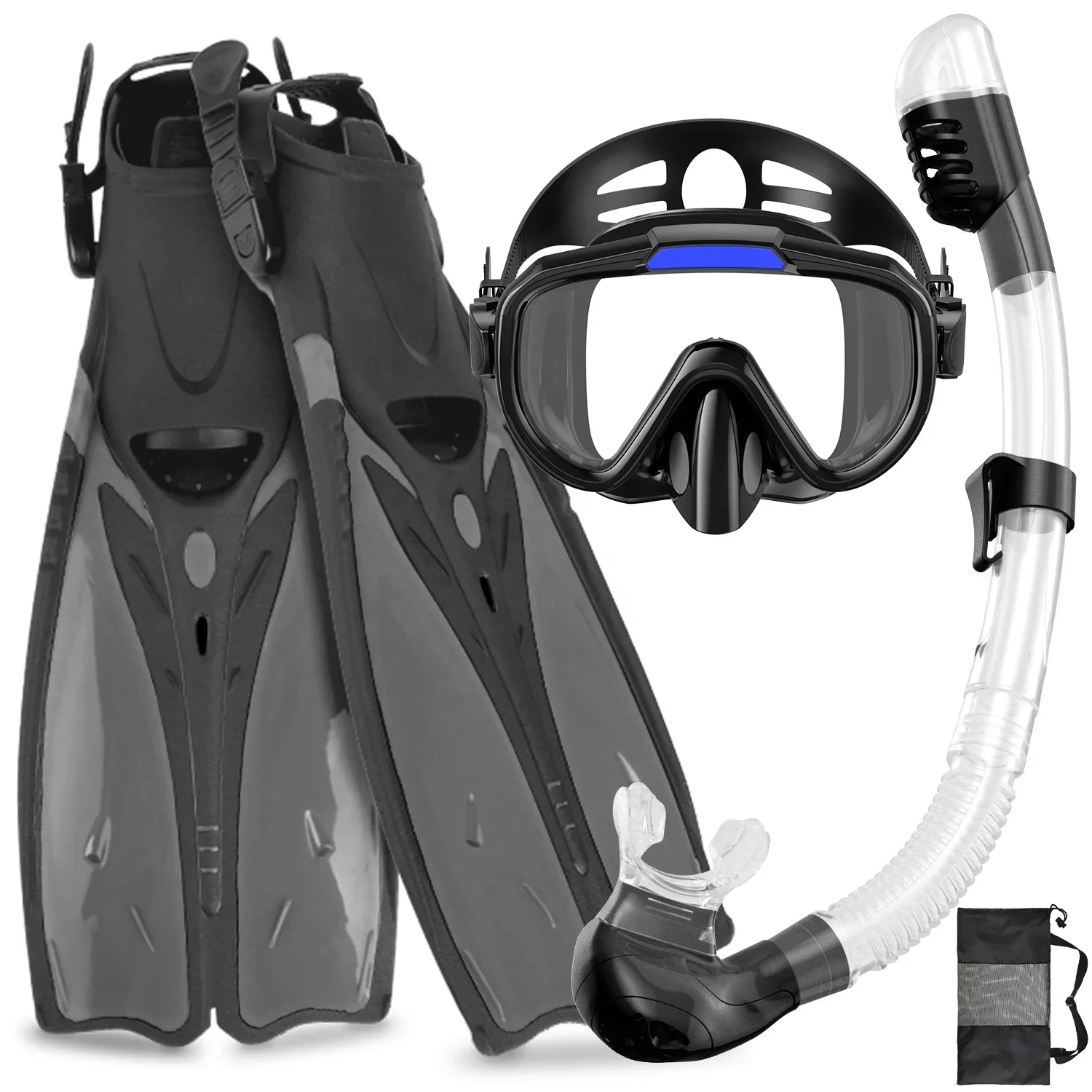 

Оптовый набор для снорклинга: новейшее снаряжение для дайвинга, маска для взрослых, сноркель с сухим клапаном и комплект ласт для дайвинга, набор маска-ласты для снорклинга