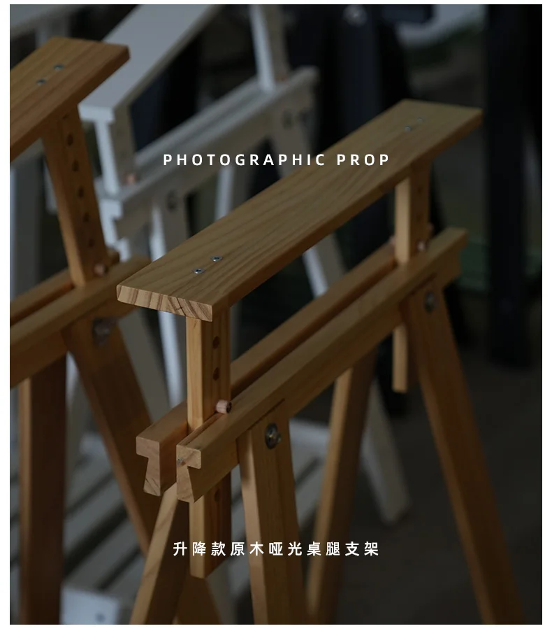 Rustic Wood Table Legs for Outdoor Photo Prop Stool Feet Vintage Workstation Base Industrial Photography Background Setting