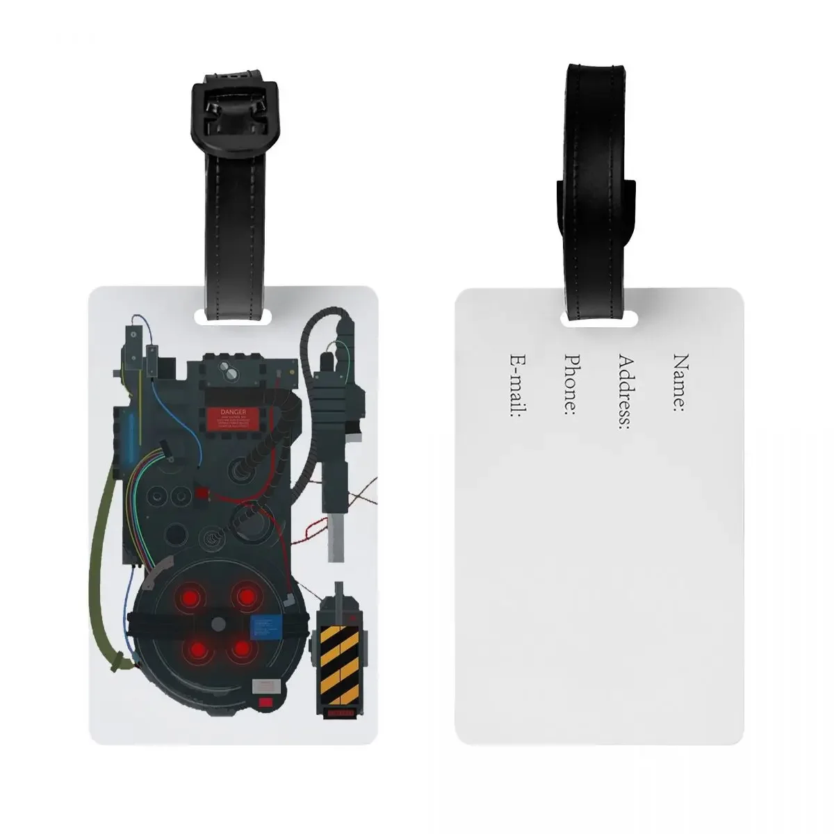 Ghostbusters Proton Pack علامات الأمتعة ملحقات حقيبة السفر المحمولة الأمتعة الصعود علامة التسمية حامل معرف اسم العنوان