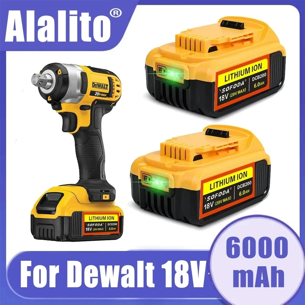 

Genuine 18V/20 Volt MAX 6.0Ah DCB200 Replacement Li-ion Battery for DeWalt DCB205 DCB201 DCB203 Power Tool Batteries