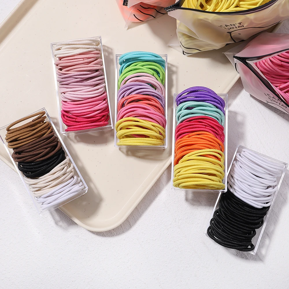 10/20/30PCS Girls Solid Color Big Rubber Band Ponytail Holder Gum Headwear Elastic Hair Rope Korean Hair Accessories Ornaments