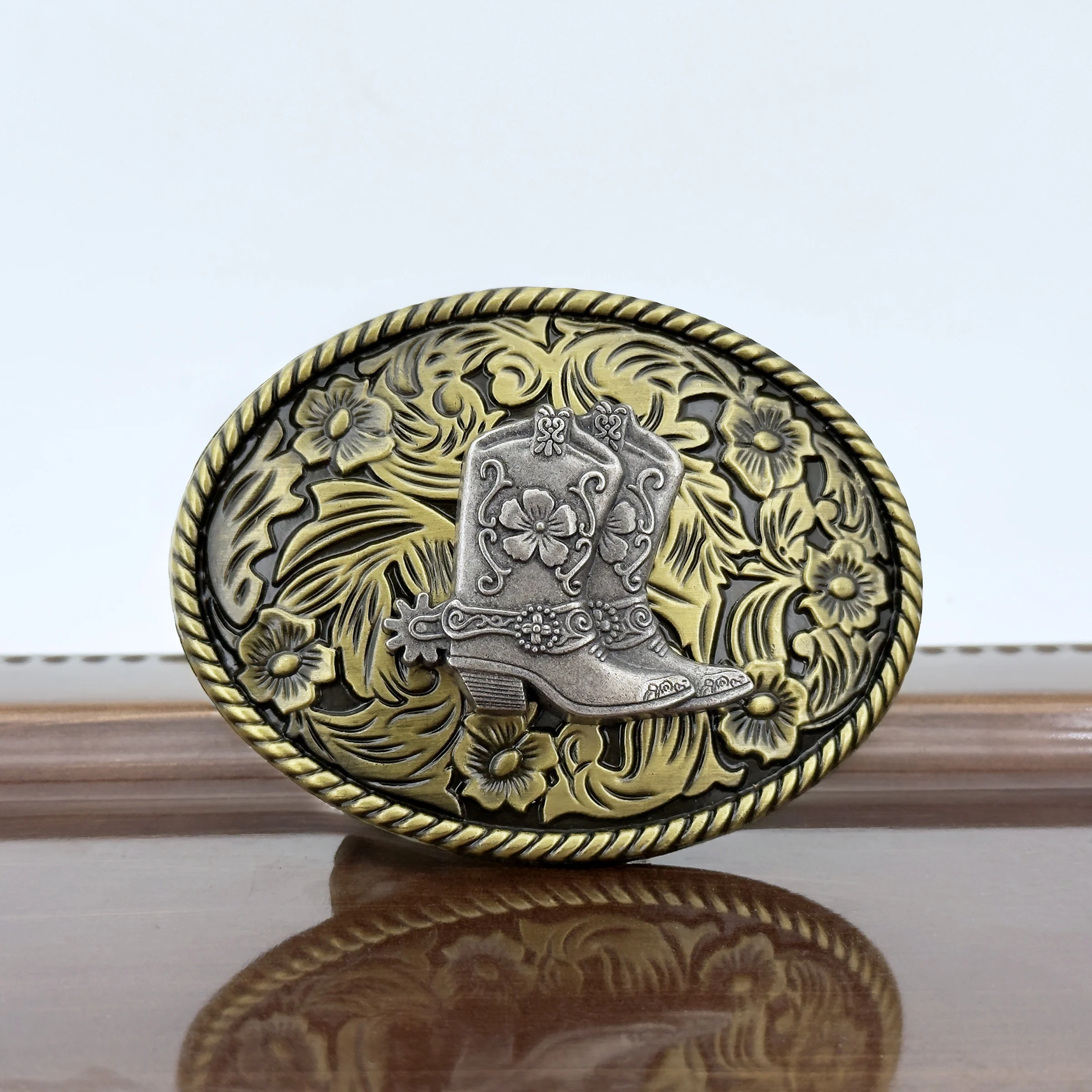 1 قطعة الأحذية البيضاوية النمط الغربي شخصية مع أنماط منحوتة رائعة DIY بها بنفسك عادية متعددة الاستخدامات مشبك حزام قابل للاستبدال