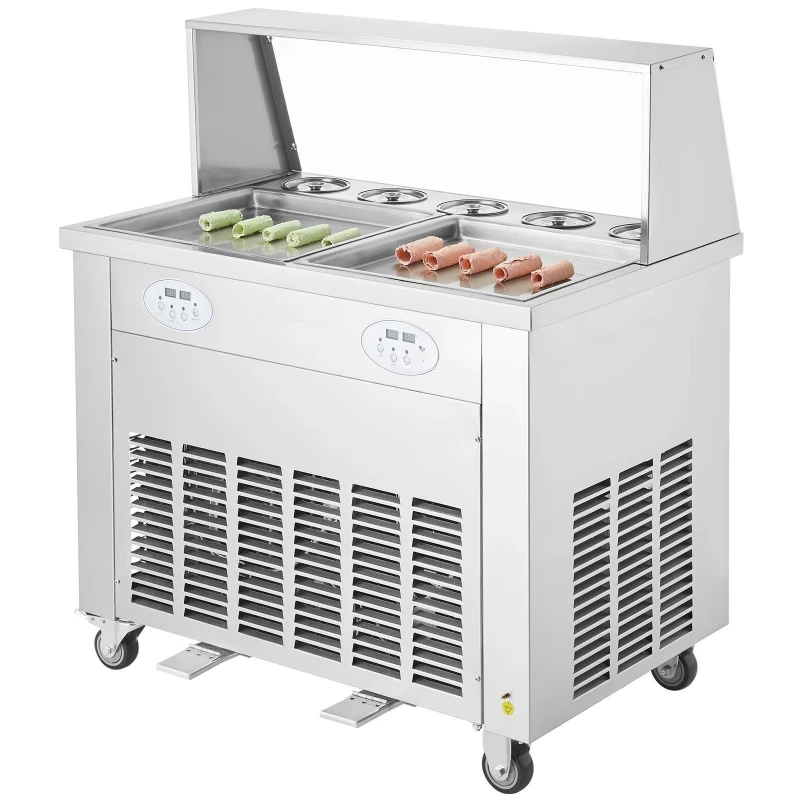 

3.8 "X 13.8" Square Stainless Steel Fried Ice Cream Roller 4 Scraper Yogurt Manufacturer Commercial Compressor