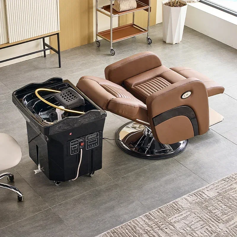 2026 Head Spa bed  with water tank mobile shampoo chair basin black Portable shampoo basin