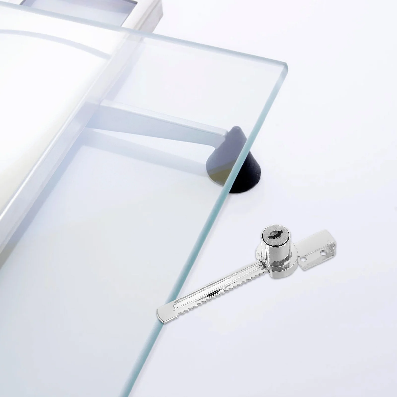 

2 set Cabinet Door Locks Iron Sliding Glass Door Ratchet For Home Store Use Glass Cabinet Display Case Refrigerator Lock Chest