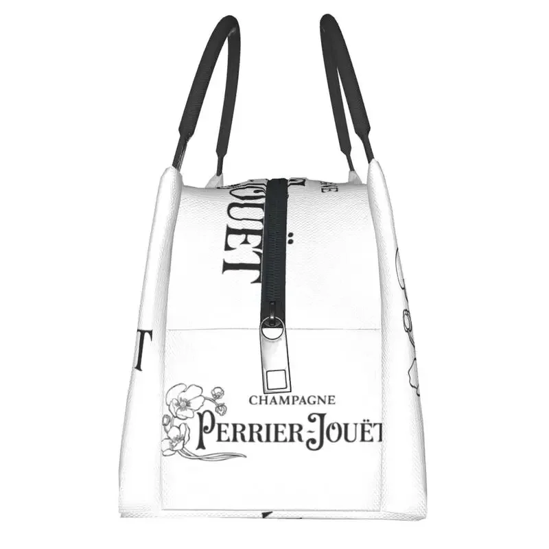 Perrier Champagne Jouets Logo Insulated Lunch Tote Bag for Women Resuable Cooler Thermal Bento Box Work Travel