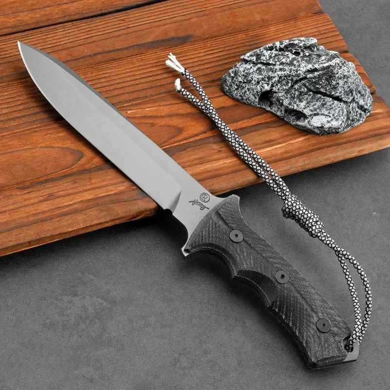 US Chris Reeve  Green Flat Cap High Hardness Outdoor Straight Knife Camping Survival Fruit Knife