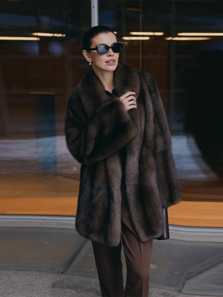 سترة نسائية رائعة فاخرة من القطيفة شتوية أنيقة متعددة الاستخدامات للحفلات معطف صناعي دافئ عتيق كلاسيكي فضفاض وسميك ملابس الشارع #5