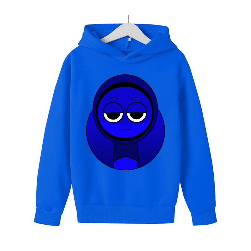 Sprunki Thick Hoodie for Children Anime Cartoon Fashion Sweatshirt Boys Girls Autumn Winter Hip Hop Hooded Hoodies Kids Clothes