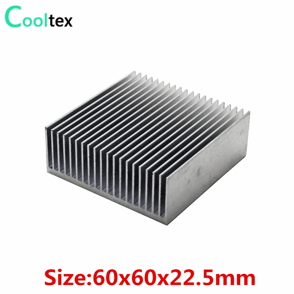 

2pcs/lot Aluminum heatsink 60x60x22.5mm radiator Heat Sink for electronic Chip LED heat dissipation COOLER cooling