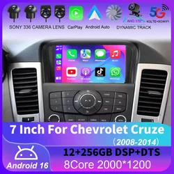 7 Inch Android16 Car For Chevrolet Cruze 2008-2014 Car Radio Video Player Multimedia GPS Carplay Auto BT RDS Navigation Built-in