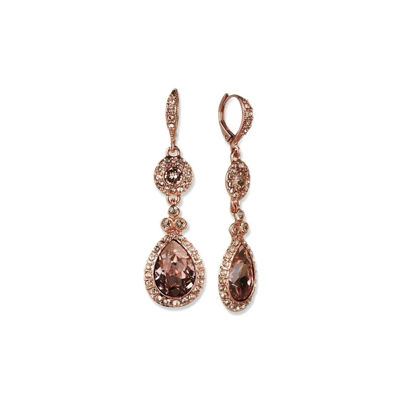 Brincos de argola redondos de cristal Givenchy, brincos femininos em ouro rosa 60297108-9DH