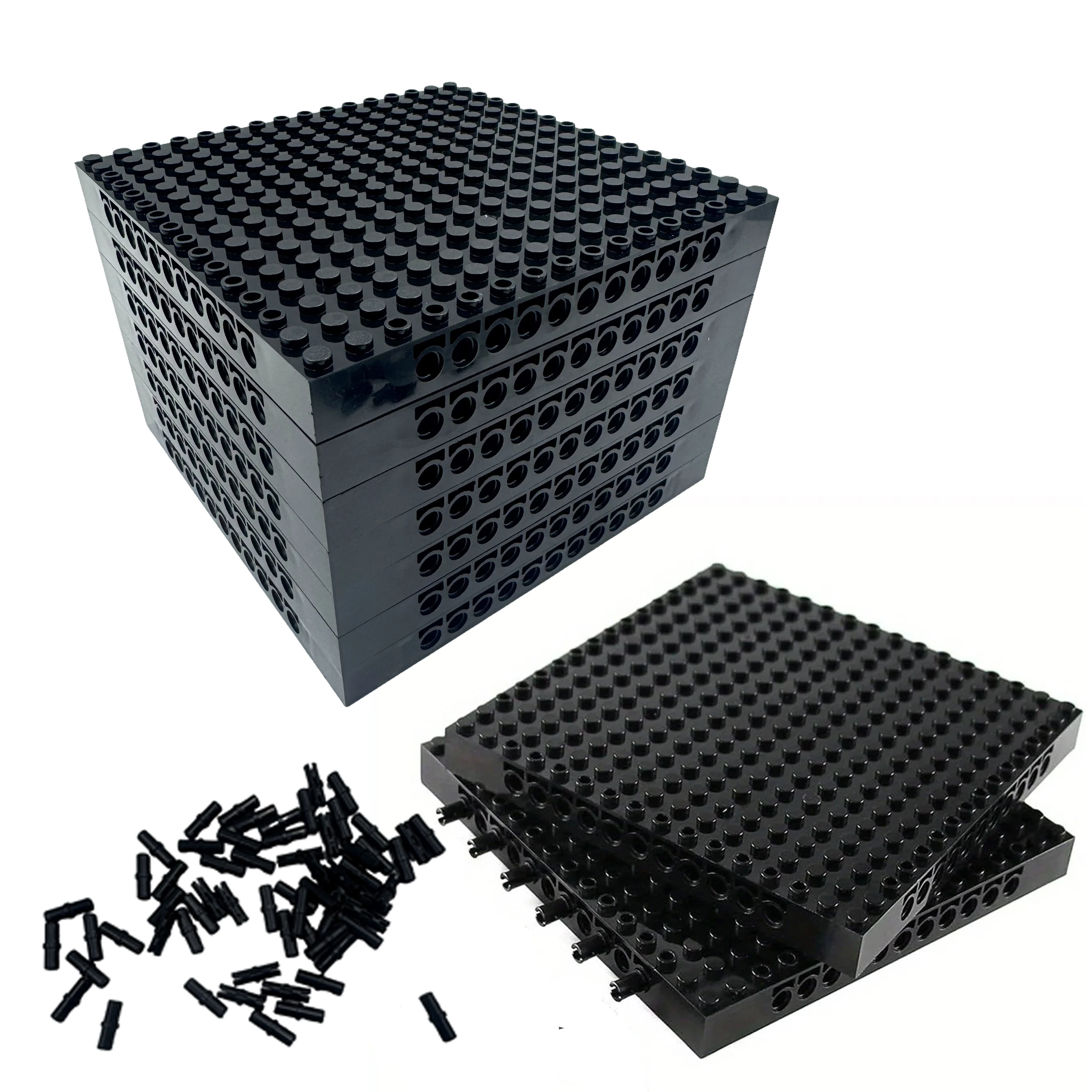 1PC Baseplate Building Block Base Plate Black Splice Brick DIY Combination MOC 16x16 Hole Connect Module Compatible Accessories