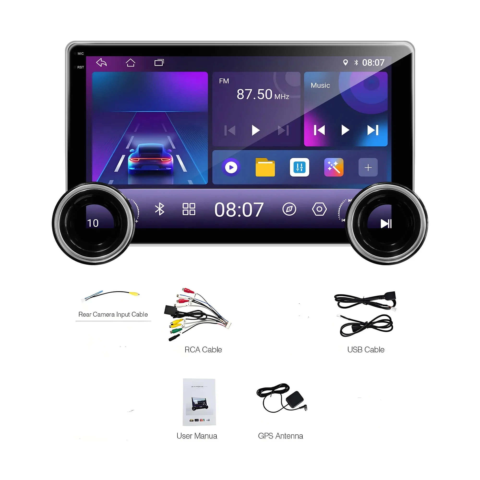 Best Selling 10.1 Inch IPS Screen Android Multi-UI Car Multimedia Player With Dual Knob Automotive Multimedia System