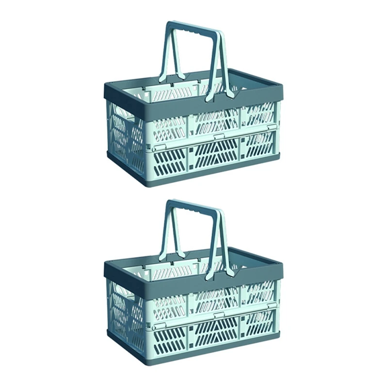 Foldable Storage Basket With Handle-Large Portable Box For Desktop&Home Organization,Pastel Colors,Ideal For Living Room