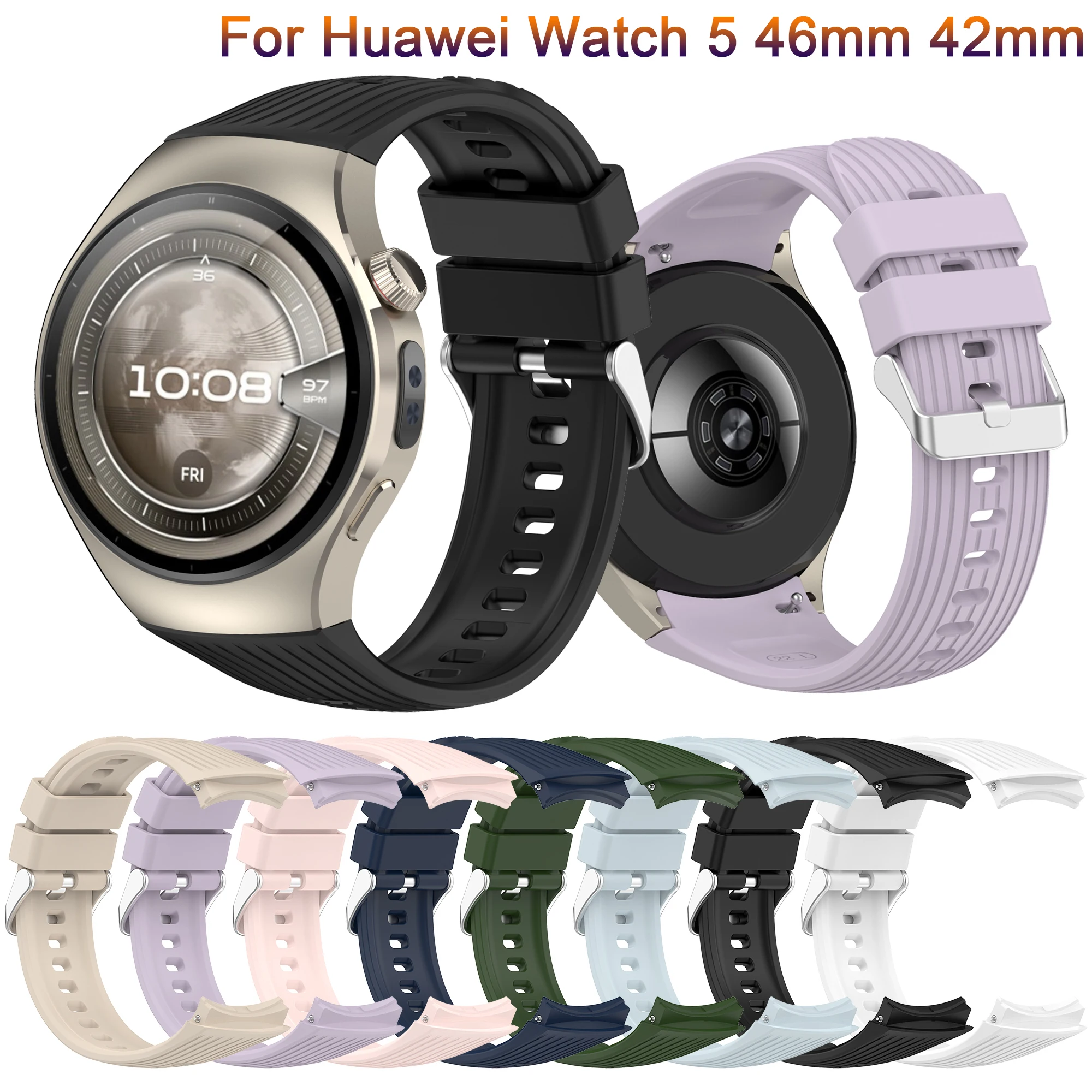 

Silicone Strap For Huawei Watch 5 46mm 42mm band Smartwatch Accessories Replacement Correa Bracelet for Huawei Watch5 46mm Strap