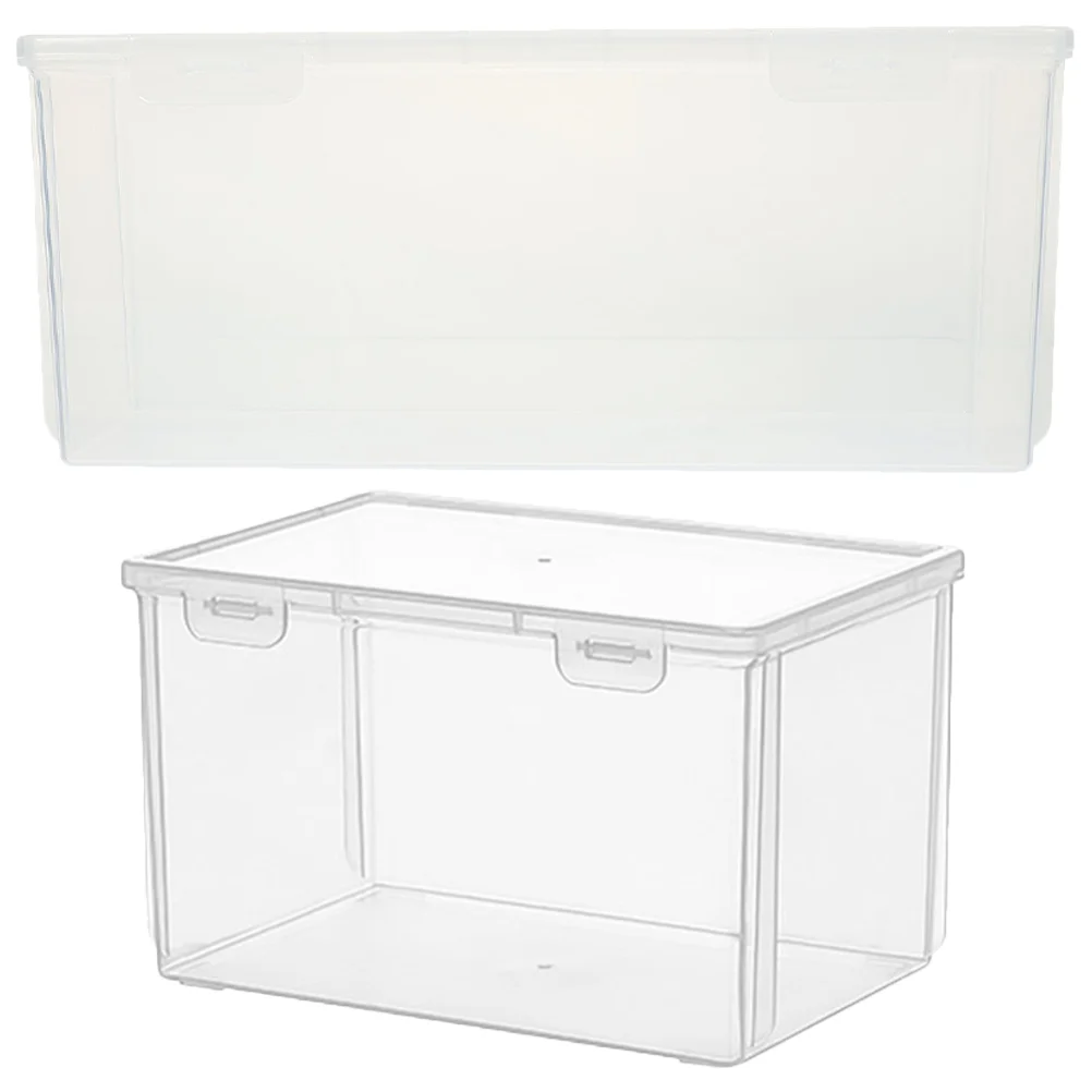

2 Pcs Household Crisper Kitchen Fresh Container Fridge Organizer Food Holder Refrigerator Bread Boxes Containers Fruit