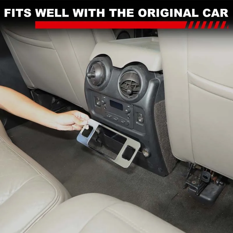 

For 03-07 Hummer H2 Aluminum Alloy Silver Car Rear Exhaust Air Outlet Button Frame Cover Trim Stickers Interior Car Accessories