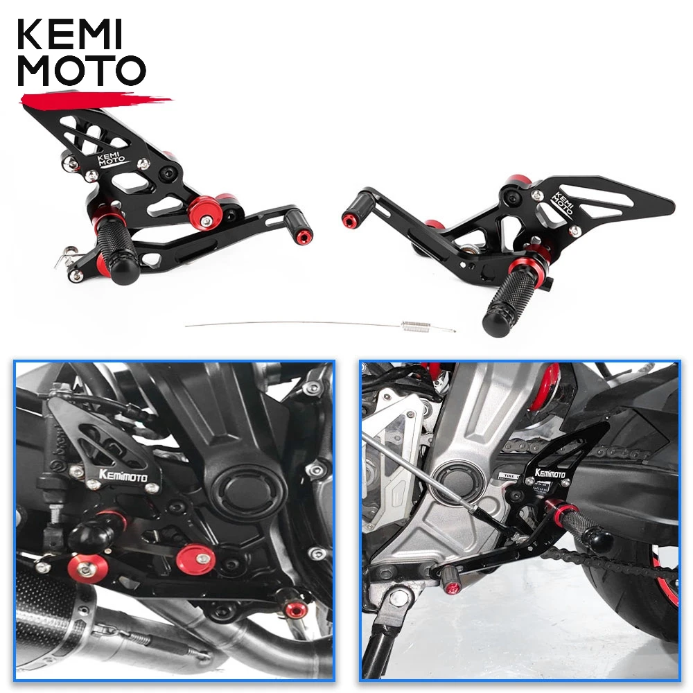 

KEMiMOTO For Yamaha MT 07 FZ07 MT07 CNC Adjustable Rear Set Rearsets Footrest for YAMAHA MT-07 FZ-07 FZ 07 2014 2015 2016 2017