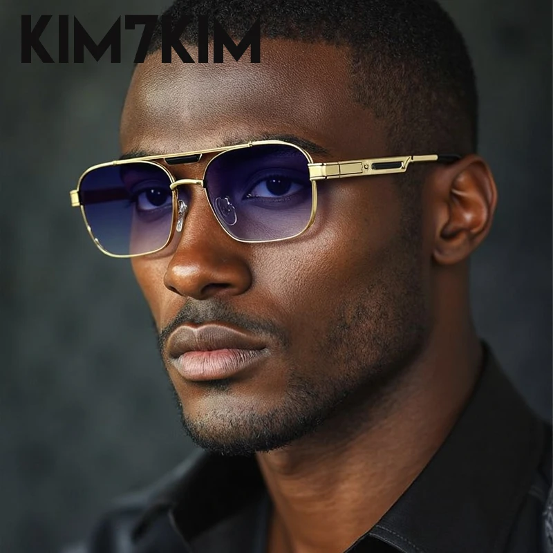 

Punk Rectangle Sunglasses Men 2025 Luxury Brand Outdoor Driving UV400 Double Beam Sunglass For Male Classic Vintage Metal Shades