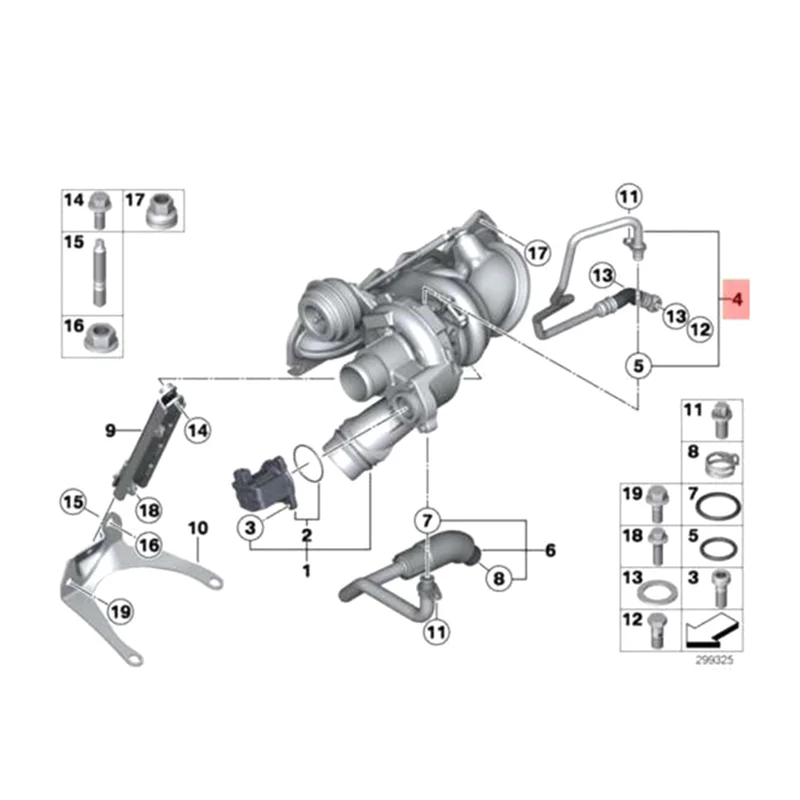 

11427608123 11427608124 Engine Turbocharger Oil Supply & Return Hose Pipe For BMW N13 F20 F21 F30 3 Series Parts Accessories-AS5