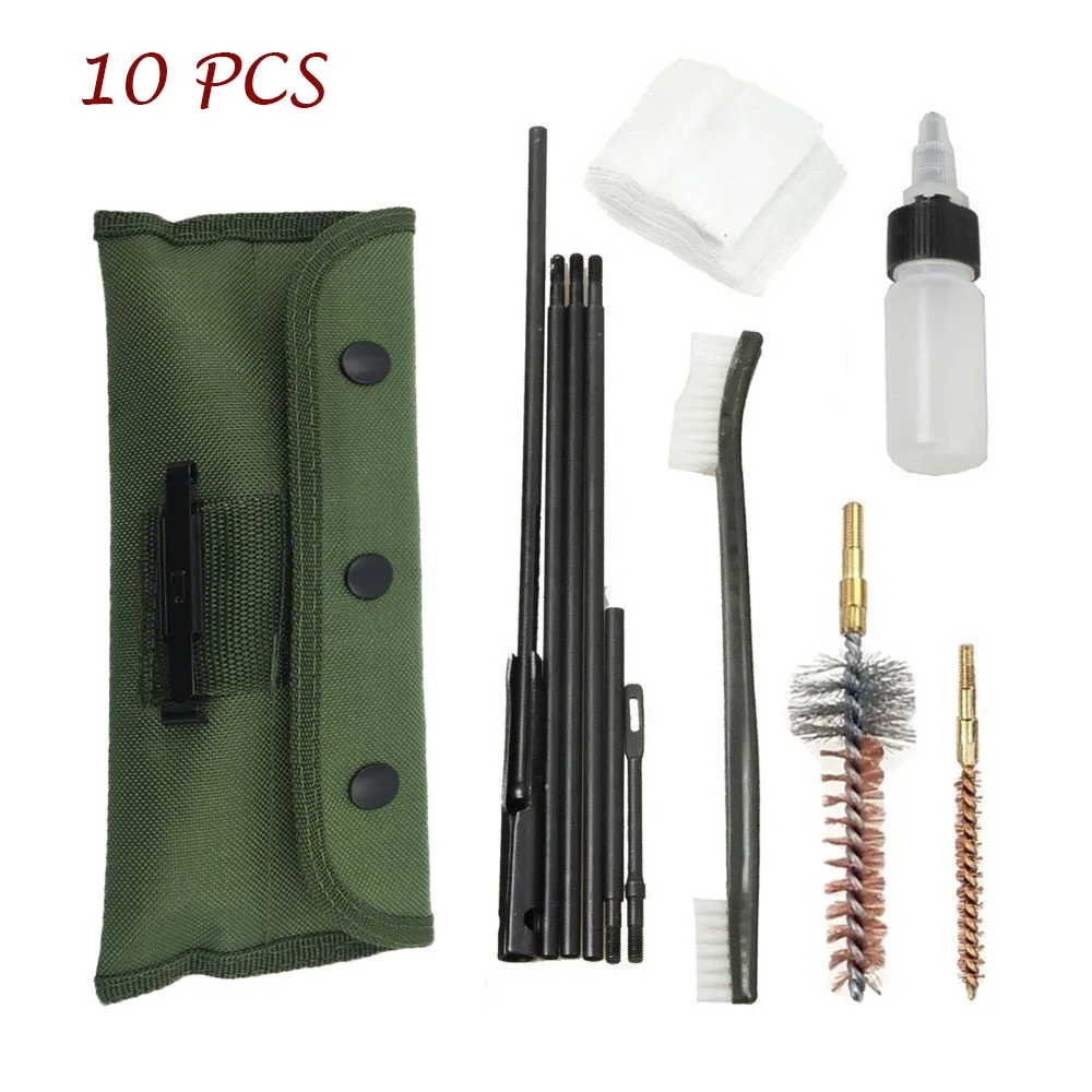 10 PCS AR15 M16 Rifle Gun Cleaning Kit Set for Rifle .22 22LR .223 556 Gun Cleaning Rod Cleaner Brushes Kit Rifle Clean Tools