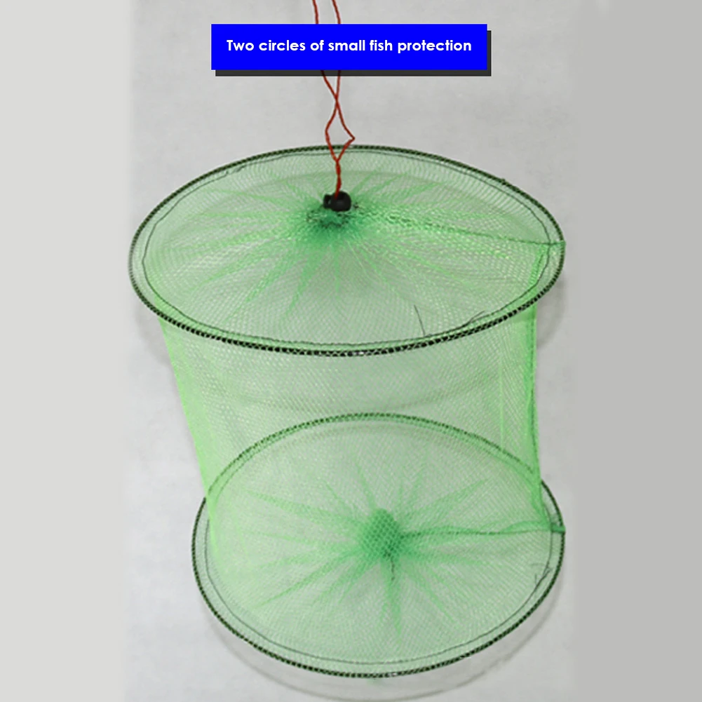 Folding Round Nylon Mesh Net Crab Crawdad Shrimp Minnow Bait Trap Cast Fish Net Fishing Landing Tackle Accessory