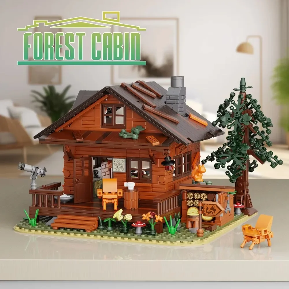 BZB ests Cabins Model Kit Tree House Building Blocks Moc Sets Rural Wooden House Cabin Architecture Bricks Streetscape Brick Toy