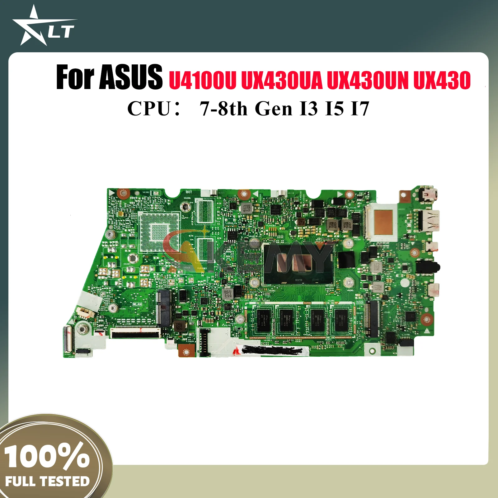 

UX430UA Laptop Motherboard For ASUS ZenBook UX430UN U4100U UX430UA UX430U UX430UQ Mainboard With I3 I5 I7 CPU 100% tests OK stk