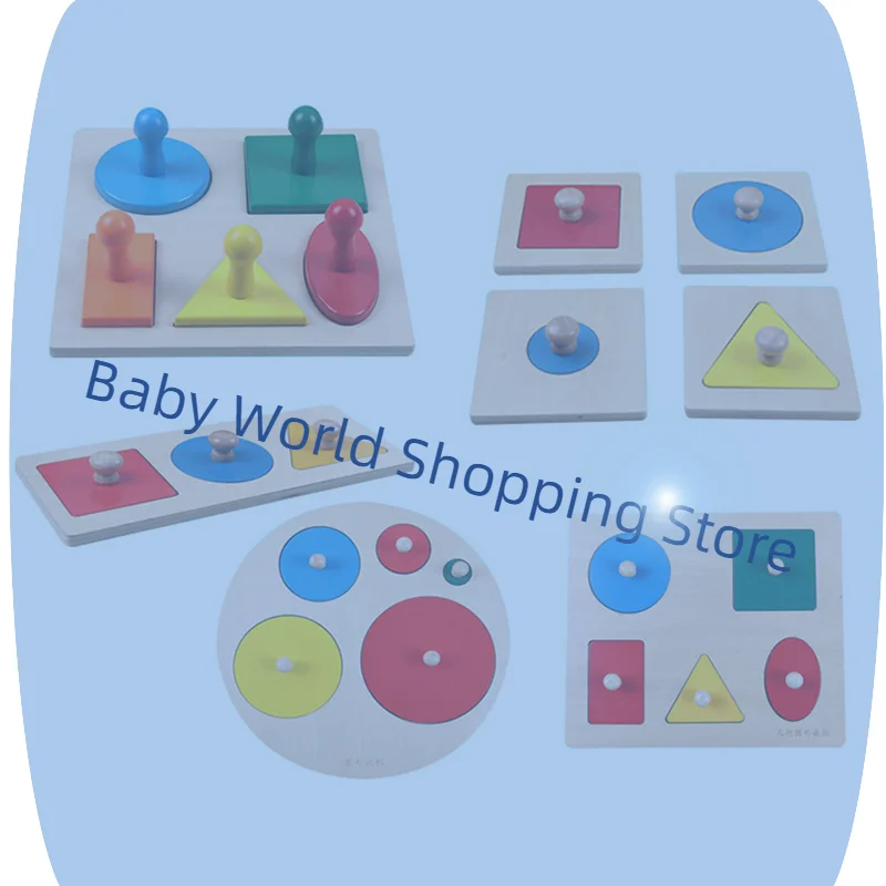 

Montessori Puzzle Toys Wooden Geometric Shapes Sorting Math Colorful Preschool Learning Educational Game Baby Toddler Toys
